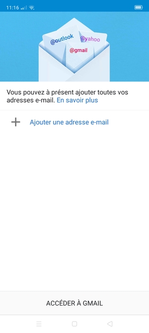 Sélectionnez Ajouter une adresse e-mail