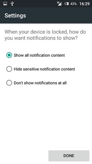 Select your preferred option and select DONE