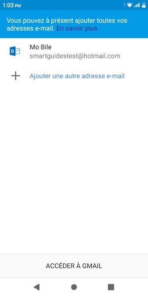 Sélectionnez ACCÉDER À GMAIL
