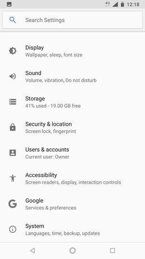 Scroll to and select System