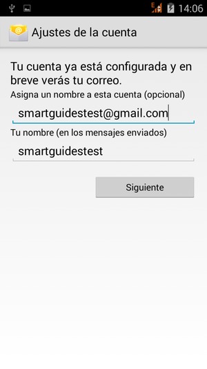 Déle a su cuenta un nombre y escriba su nombre. Seleccione Siguiente