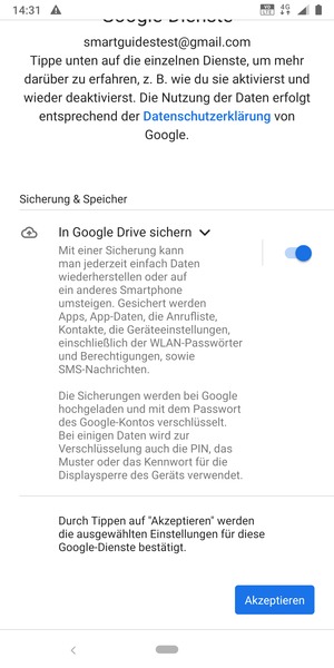 Wählen Sie Akzeptieren
