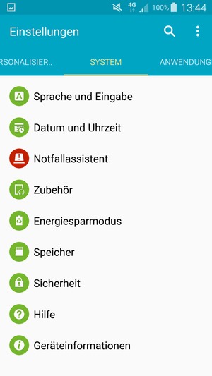 Wählen Sie SYSTEM und Energiesparmodus
