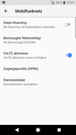 Wählen Sie Bevorzugter Netzwerktyp