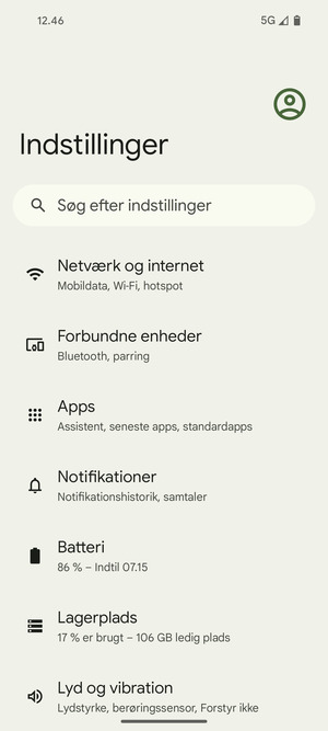 Vælg Netværk og internet