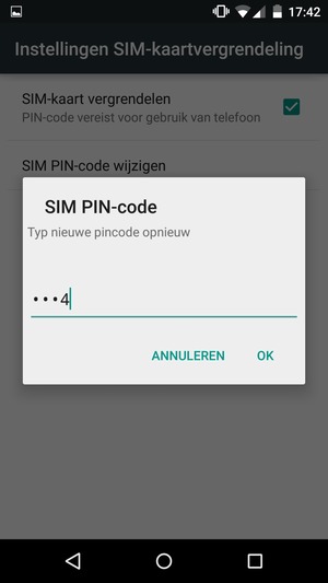 Bevestig uw nieuwe SIM PIN-code en selecteer OK