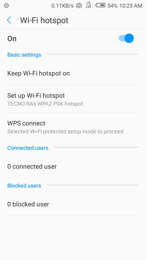 Your phone is now set up for use as a modem