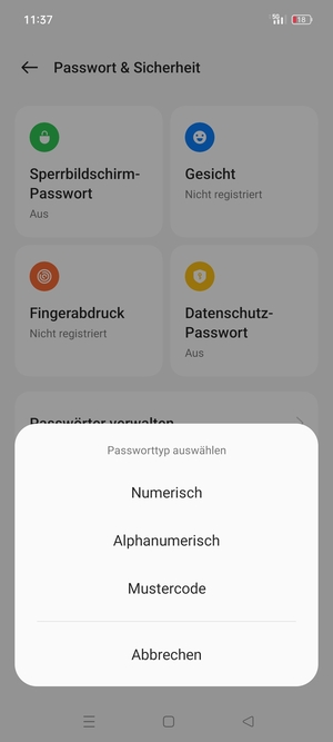 Wählen Sie Mustercode