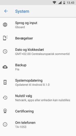 Vælg Backup