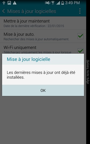 Si votre téléphone est à jour, sélectionnez OK