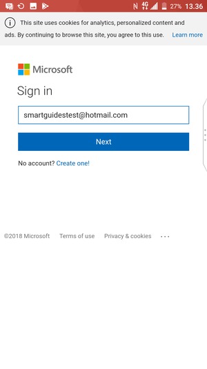 Enter your Email address and select NEXT