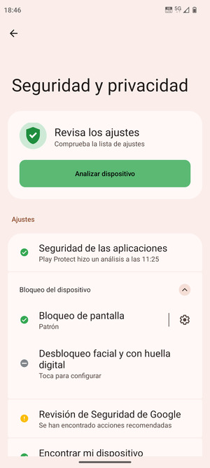 El teléfono ha sido asegurado con un bloqueo de pantalla
