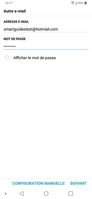 Saisissez votre adresse e-mail et votre mot de passe. Sélectionnez SUIVANT