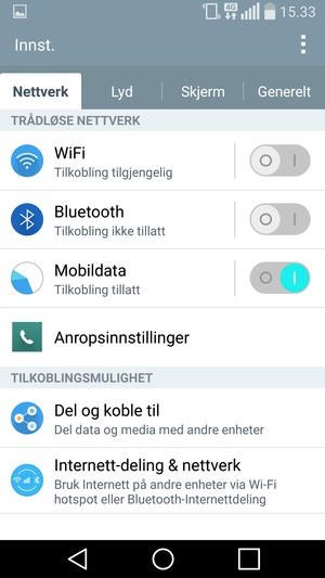 Velg Nettverk og Internett-deling & nettverk