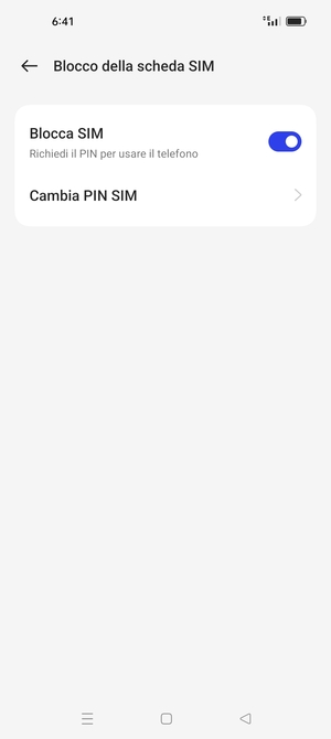 Seleziona Cambia PIN SIM
