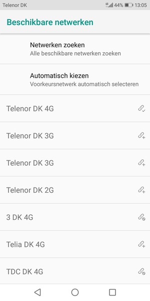 Selecteer een netwerkoperator uit de lijst