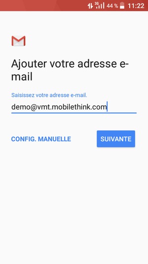 Saisissez votre adresse e-mail et sélectionnez SUIVANTE