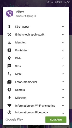 Välj GODKÄNN