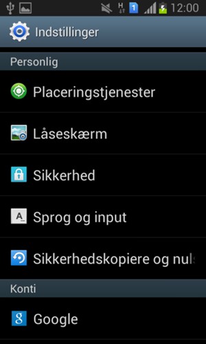 Scroll til og vælg Låseskærm