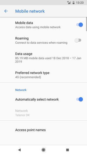 Select Access point names
