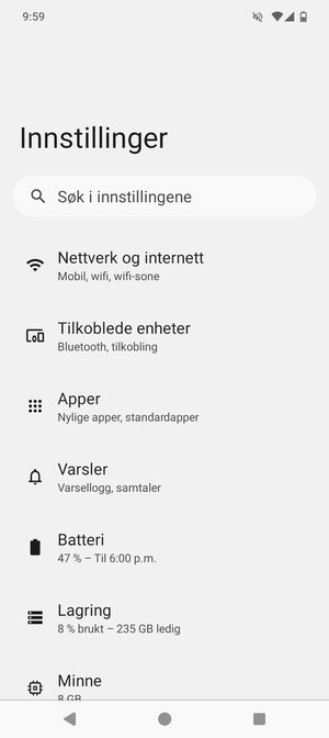 Velg Nettverk og internett