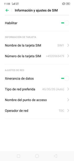 Activar o desactivar Itinerancia de datos