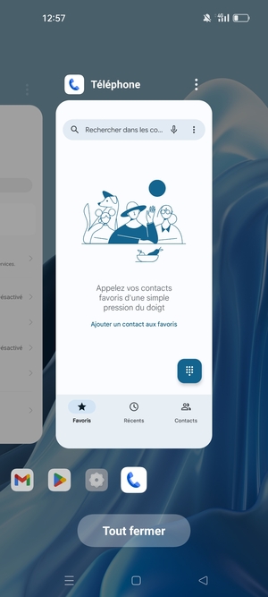 Sélectionnez Tout fermer pour fermer toutes les applications en cours d'exécution