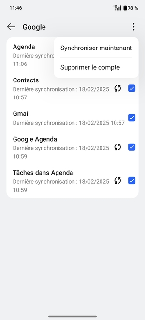 Sélectionnez Synchroniser maintenant