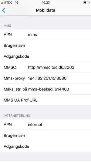 Indtast MMS oplysninger