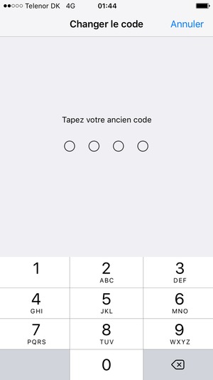 Saisissez votre ancien mot de passe