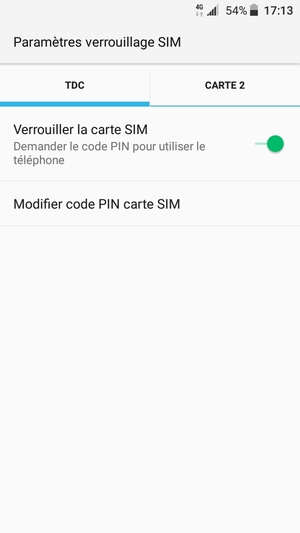 Sélectionnez Public puis Modifier code PIN carte SIM