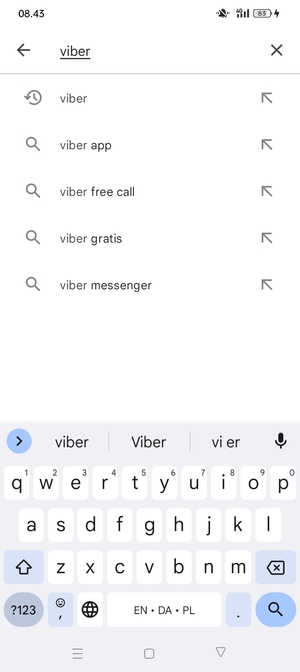 Indtast navnet på appen og vælg Søg