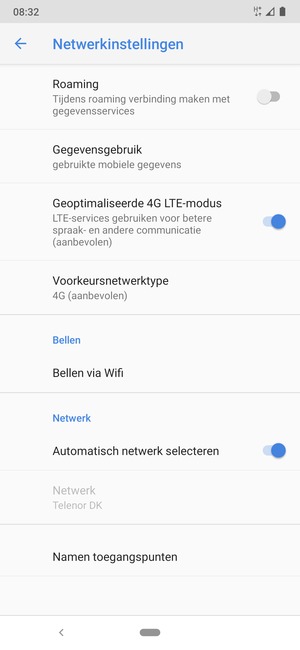 Scroll naar en selecteer Namen toegangspunten