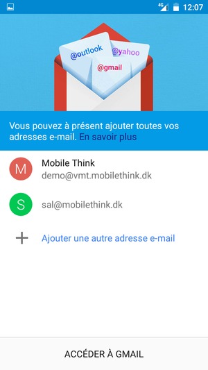 Sélectionnez ACCÉDER À GMAIL