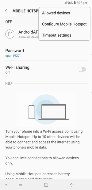 Select Configure Mobile Hotspot