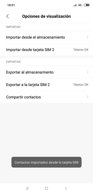 Sus contactos se guardarán en su cuenta de Google y se guardarán en su teléfono la próxima vez que Google sea sincronizado.