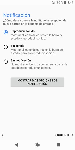 Seleccione la opción deseada y seleccione SIGUIENTE