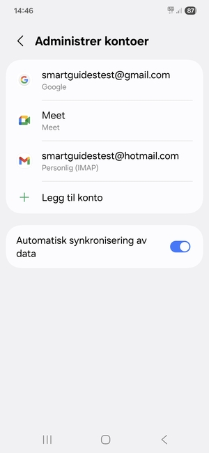 Velg din Google-konto