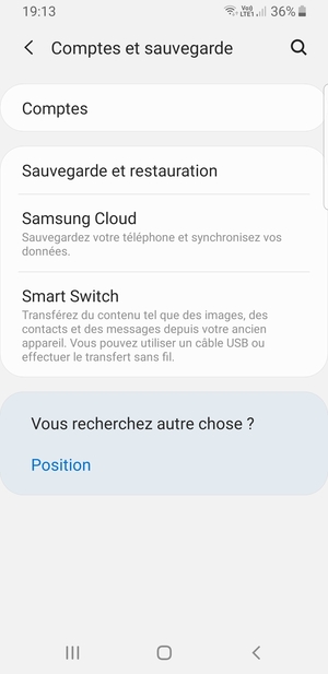 Sélectionnez Comptes