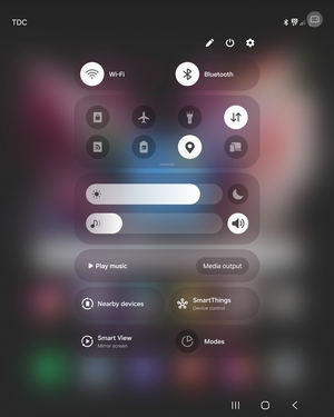 Slide down the top menu again