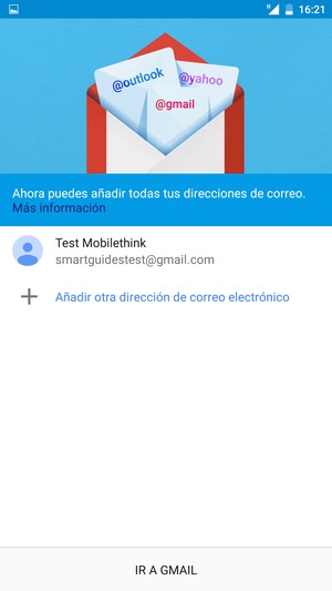 Seleccione IR A GMAIL