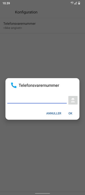 Indtast Telefonsvarernummer og vælg OK