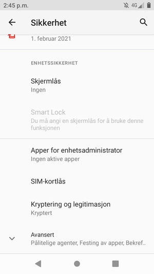 Bla til og velg SIM-kortlås