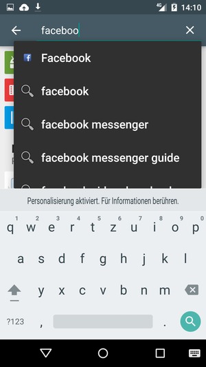Geben Sie den Namen der App ein und wählen Sie Suchen