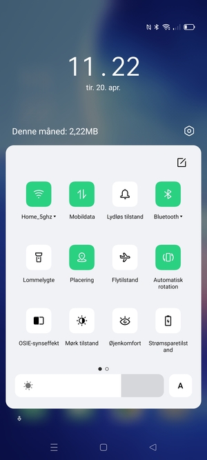 Slå Wi-Fi og Bluetooth fra