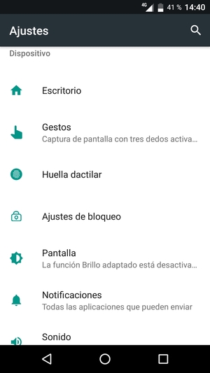 Desplácese y seleccione Ajustes de bloqueo