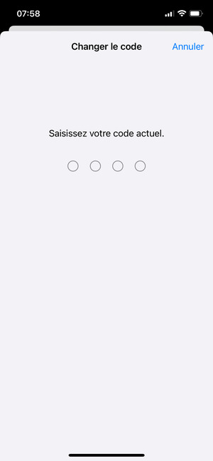 Saisissez votre mot de passe pour le verrouillage du téléphone s'il est déjàactivé sur celui-ci