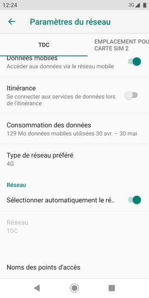 Faites défiler et sélectionnez  Noms des points d'accés
