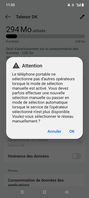 Sélectionnez OK