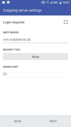 Uncheck the Login required checkbox and select NEXT
